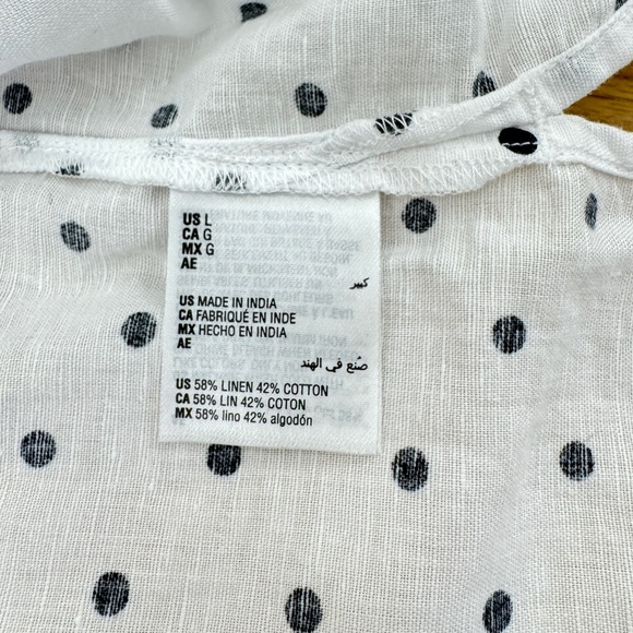 Charter Club White Button Down Shirt with Black Polka Dots Size L - Picture 7 of 7